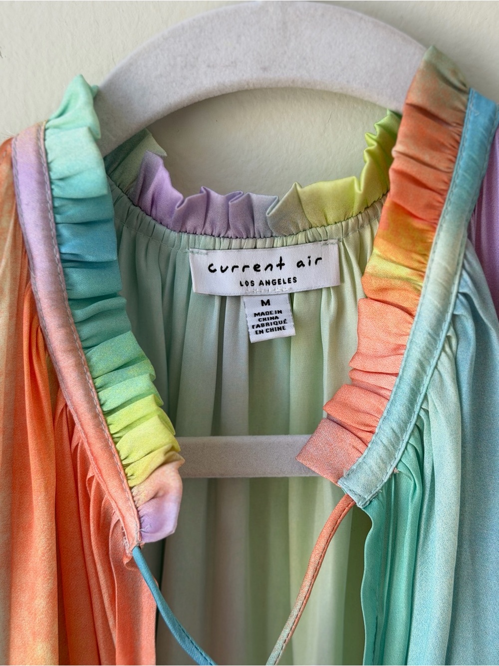 Current Air Cara Pleated Mini Dress Pastel Rainbow Colorful Size Medium Swing - Picture 7 of 16